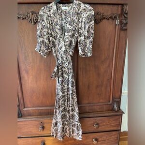 Sandro silk wrap dress size xs